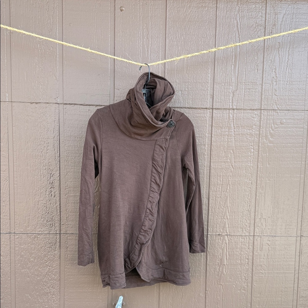 Cozy Brown Women's Cowl Neck Sweatshirt